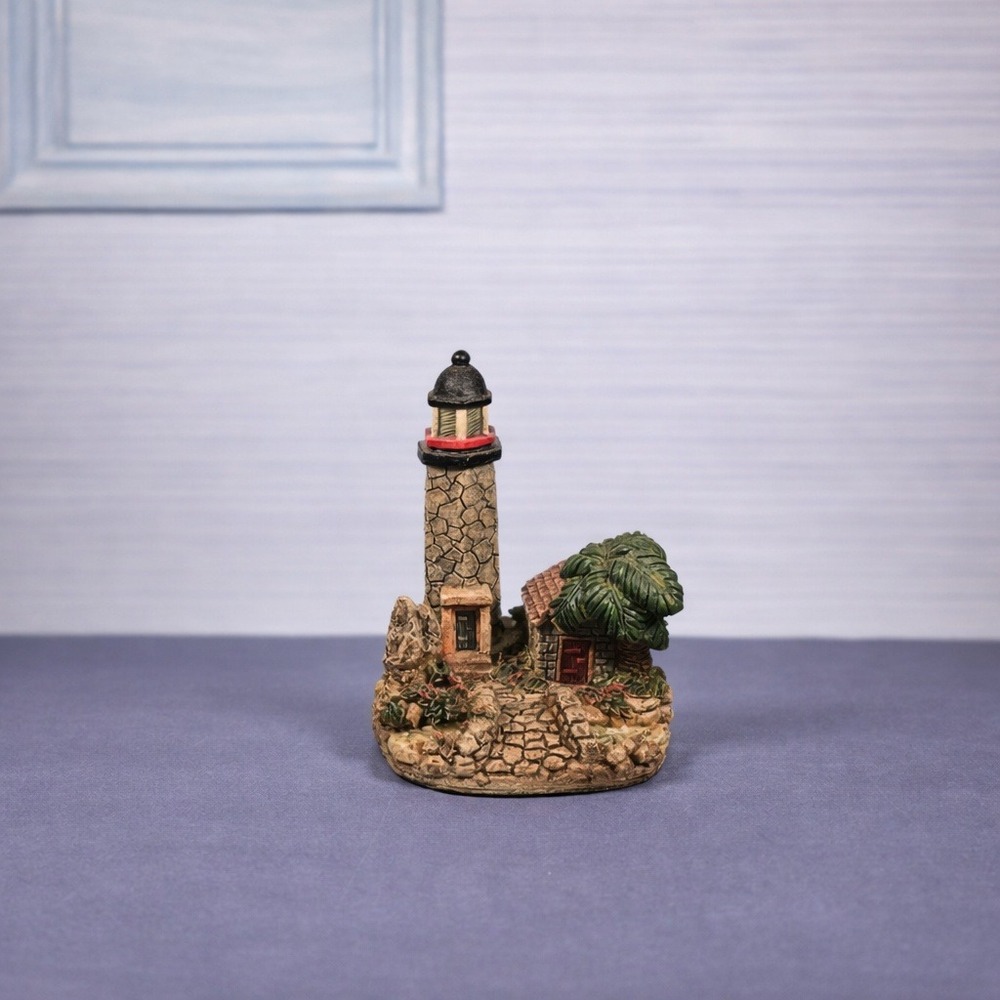 Ks Collection Lighthouse Figurine Palm Tree Cottage 1990s